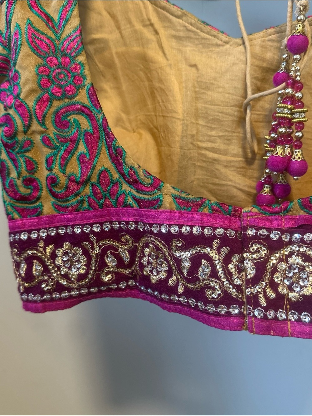 Handmade Embroidered Indian Choli Blouse | Floral Crop Top Festival Ethnic Boho - Picture 8 of 16